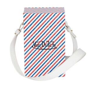 VON Dutch Barberstripe Magnetic Cross-Body Vertical Box Bag - NWT